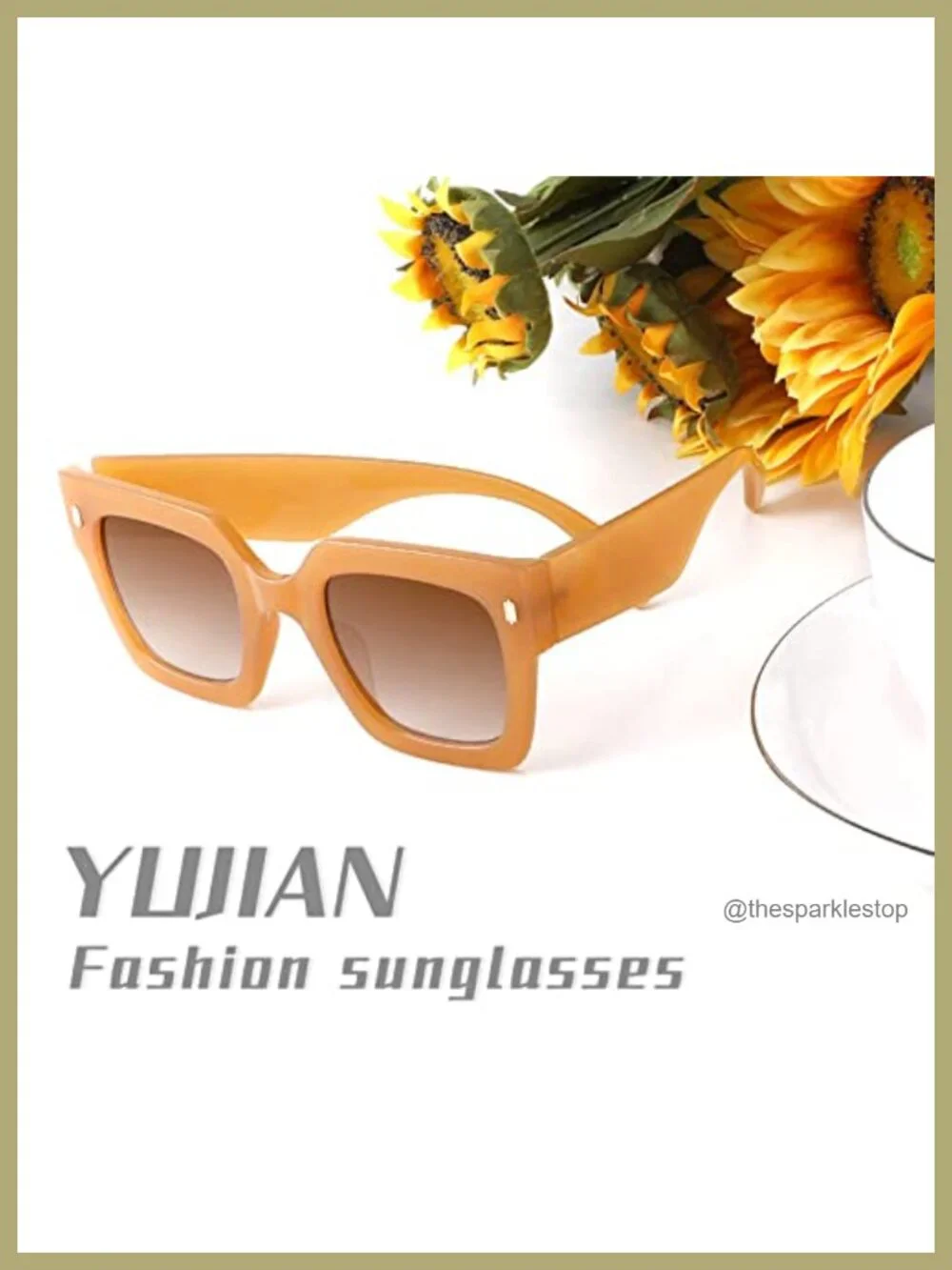 Vintage Oversized Square Sunglasses for Women Retro UV400 Trendy Luxury Big Sun